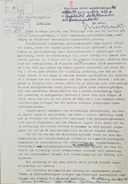 Motion kring cykeleländet 26 september 1949